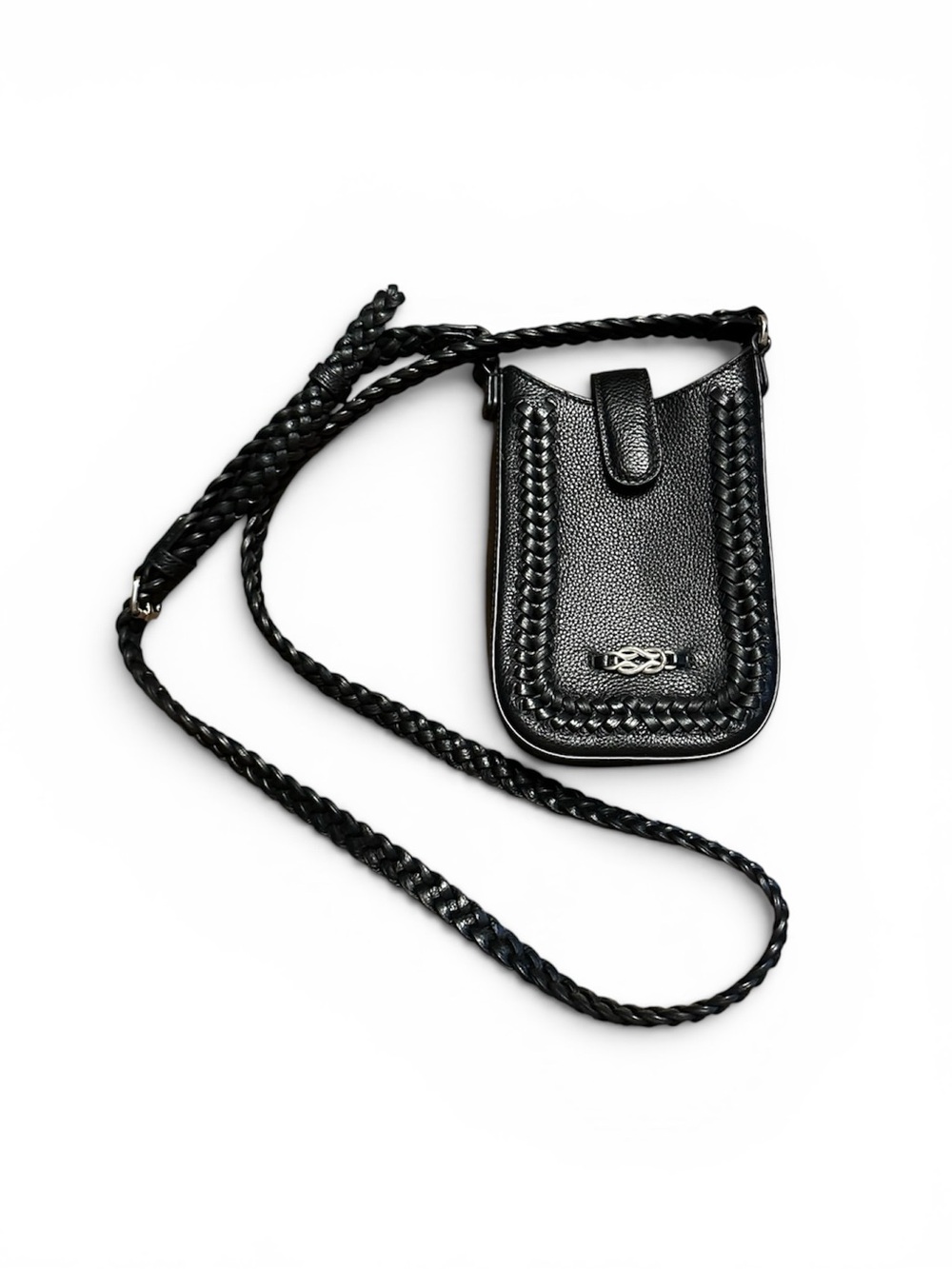 Brighton Leather Interlok Harmony Phone Organizer Bag Black Travel Vacation